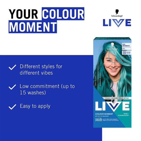 Schwarzkopf Live 097 Sea Mermaid Semi-Perm Hair Dye