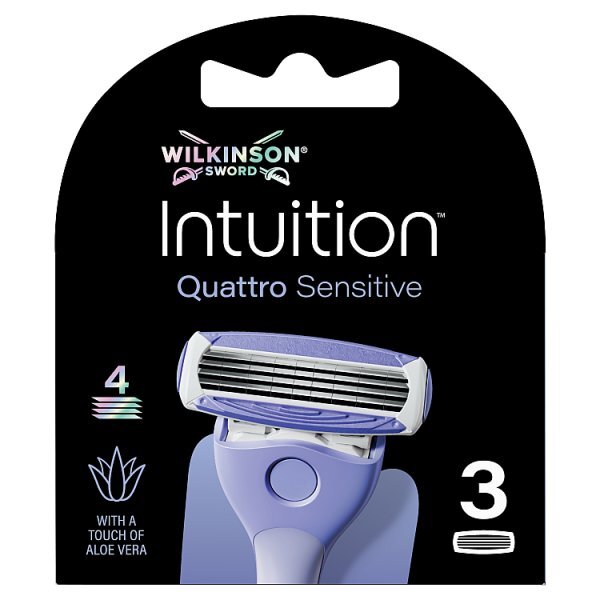 Wilkinson Sword Intuition Quattro Sensitive Blade Refills x3