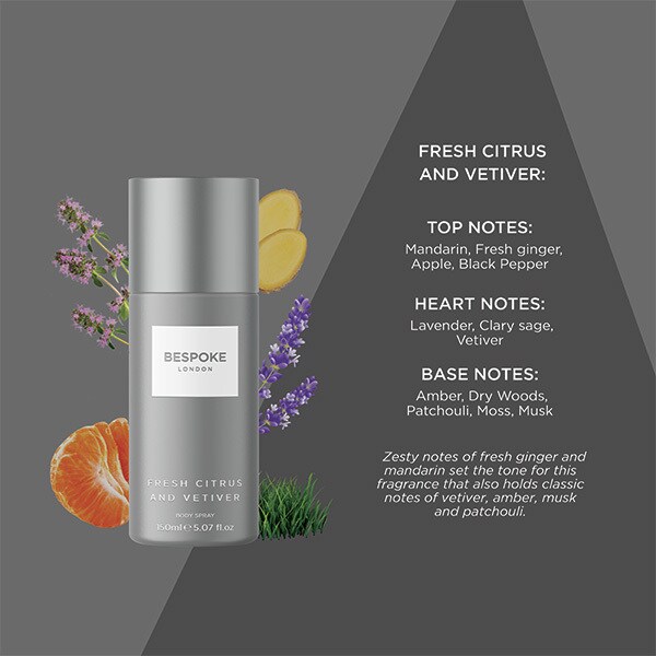 Bespoke Fresh Citrus & Vetiver Body Spray 150ml