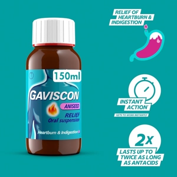 Gaviscon Liquid Heartburn & Indigestion Aniseed 150ml