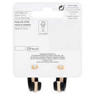 Superdrug Black & Gold Tone Hoop Earrings