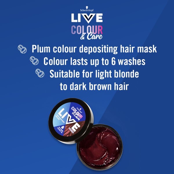 LIVE Colour & Care 5 Min Colour Hair Mask Velvet Plum 150ml