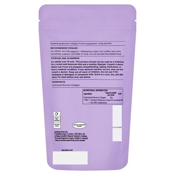 Superdrug Bovine Collagen Powder Unflavoured 150g