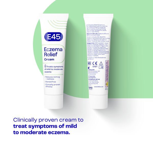 E45 Eczema Relief Emollient Cream To Repair & Soothe 60Ml