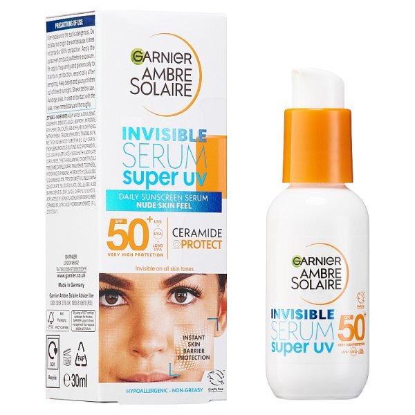 Garnier Ambre Solaire Super Uv Invisible Face Serum Spf 50+