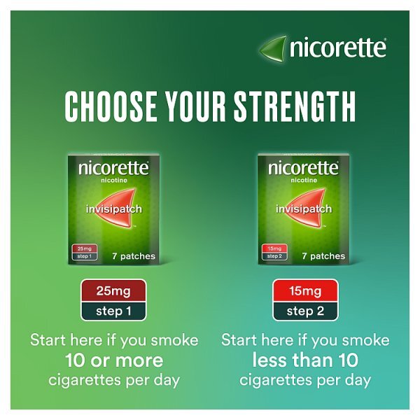 Nicorette® Step 1 Invisi 25mg Patch Nicotine 7 Patches