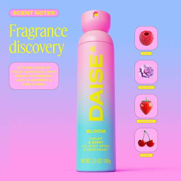 Daise All Body Spray & Deodorant Bloom Violet & Berry 120 Ml