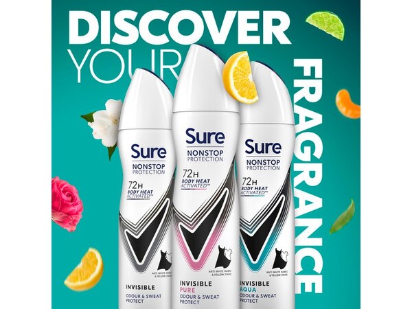 Sure Nonstop Protection Invisible Pure Anti-Perspirant Aerosol 150 ml