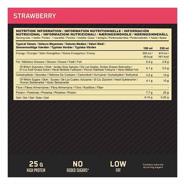 Optimum Nutrition Strawberry High Protein Shake 330ml