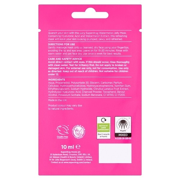 Superdrug Watermelon Jelly Mask 10ml