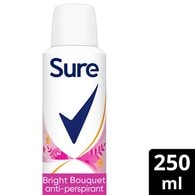 Sure bright bouquet Anti-perspirant Aerosol deodorant 250ml