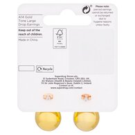 Superdrug Gold Tone Large Drop Earrings