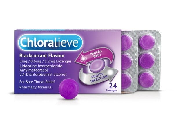 Chloralieve Blackcurrant Flavour Lozenge 24 Pack