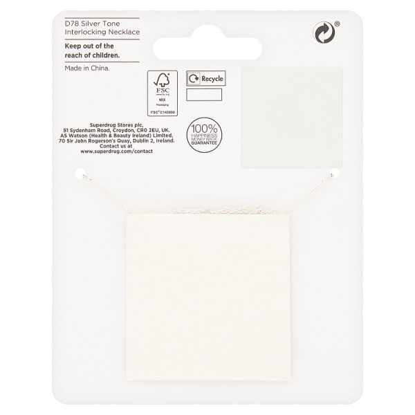Superdrug Silver Tone Interlocking Necklace