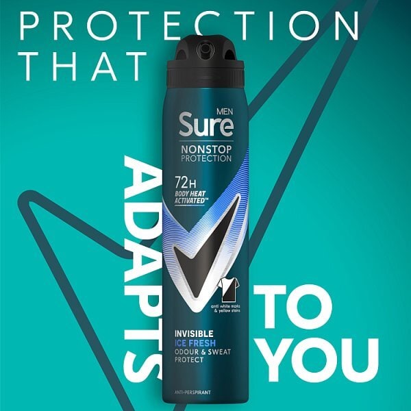Sure Men Nonstop Invisible Ice Fresh Anti-Perspirant Aerosol 250 ml