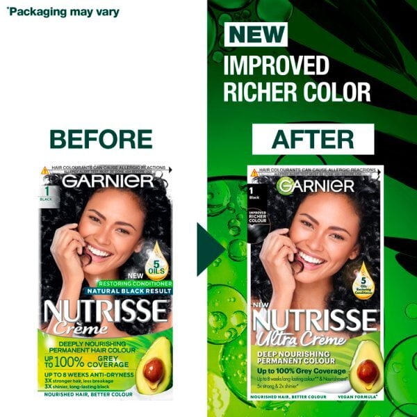 Garnier Nutrisse Permanent Hair Dye Black 1