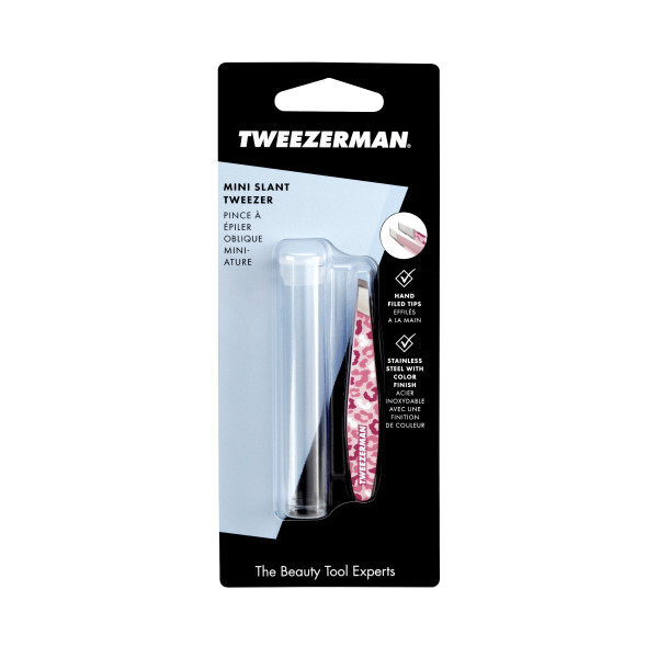 Tweezerman Leopard Pink Mini Slant Tweezer