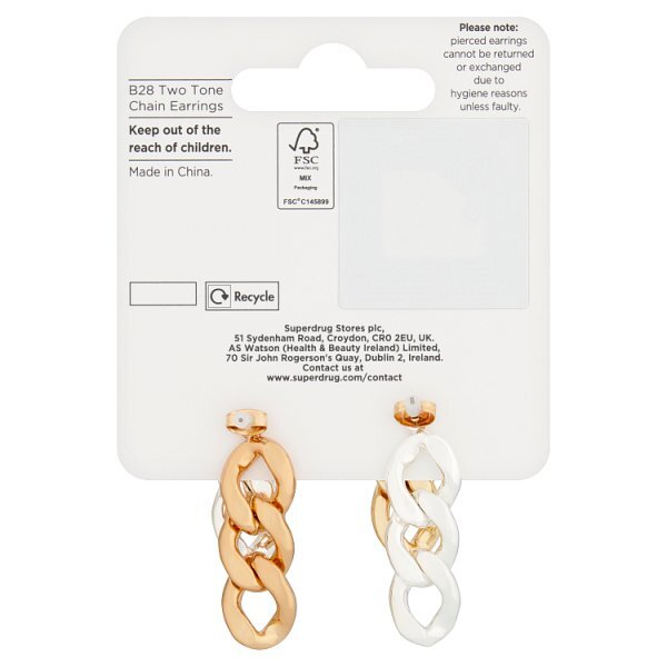 Superdrug Two Tone Chain Earrings