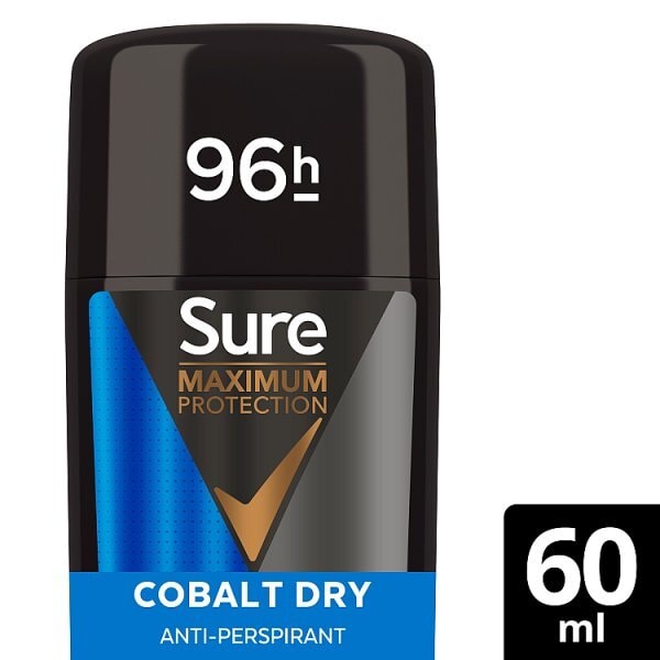 Sure Men Maximum Protection Cobalt Dry Anti-Perspirant Deodorant Cream Stick 60ml