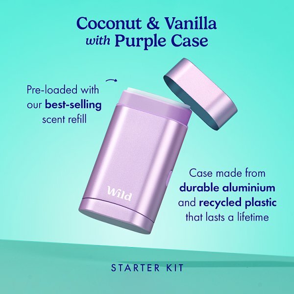 Wild Purple Case & Coconut & Vanilla Deodorant Refill 40g