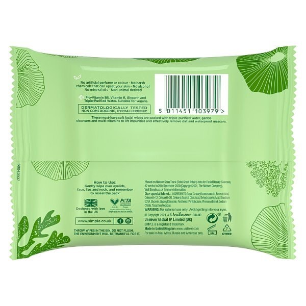Simple Kind to Skin Cleansing Facial Wipes 25 Wipes