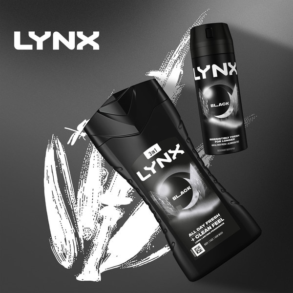 Lynx Bodywash Shower Gel Black 225ml