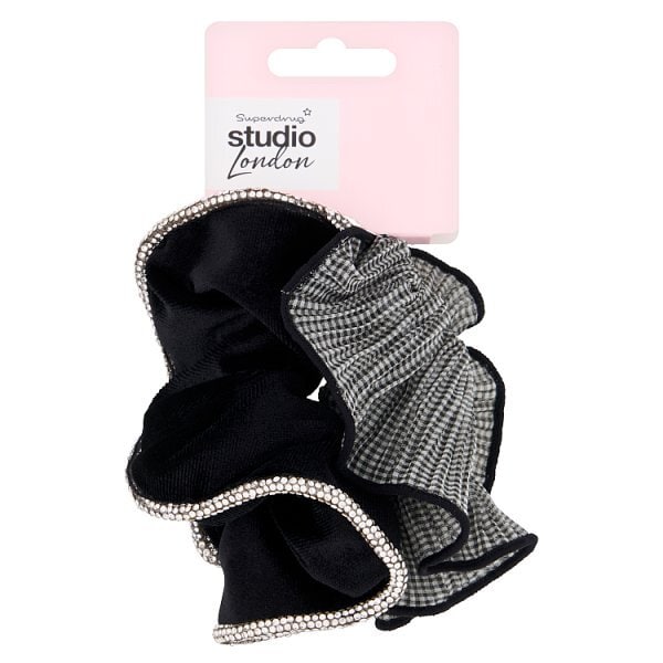 Studio London Diamante Frill Scrunchies