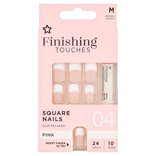 Superdrug Finishing Touches Fake Nails Medium Pink