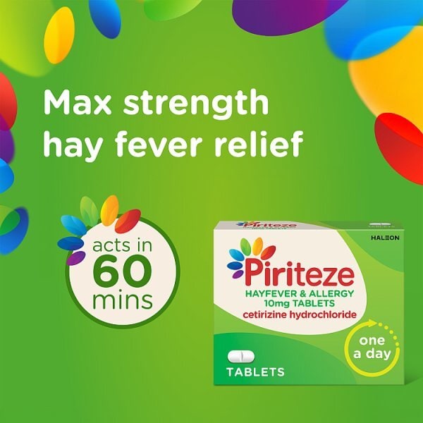 Piriteze Antihistamine Allergy Relief Tablets Cetirizine 7s