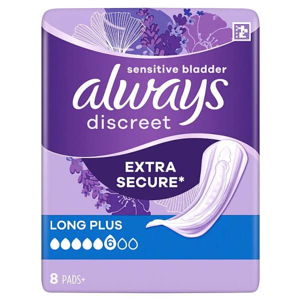 Always Discreet Incontinence Pads+ Long Plus 8