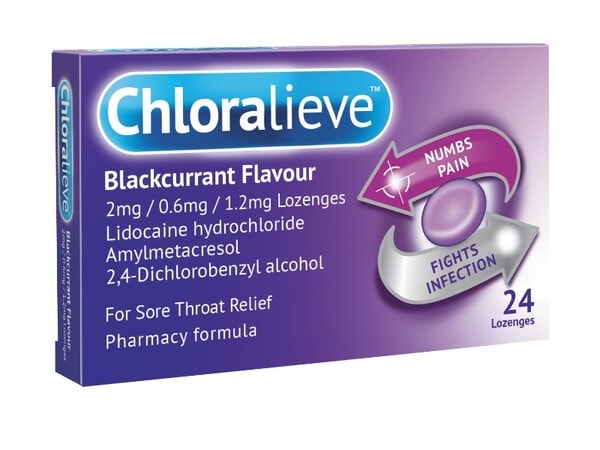 Chloralieve Blackcurrant Flavour Lozenge 24 Pack