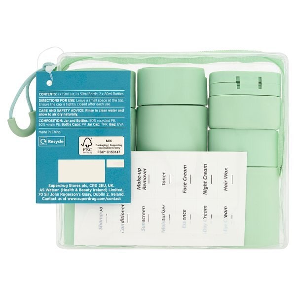SD TRAVEL BOTTLES SQUARE GREEN SET