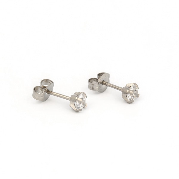 Studex Stainless Steel 4mm CZ Earrings