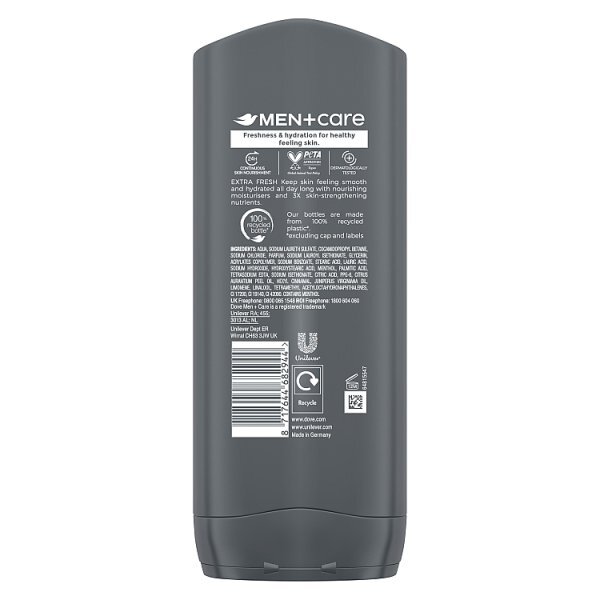 Dove Men+Care Refreshing Extra Fresh 3in1 Hair, Face & Body Wash 400ml