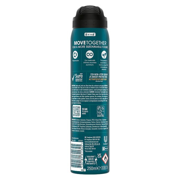 Sure Men Antiperspirant Deo Aerosol Nonstop Sensitive 250ml