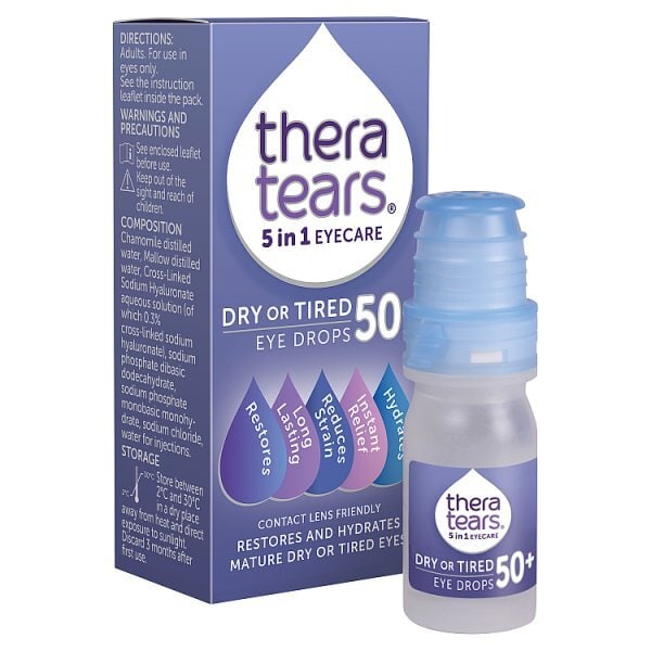 Thera Tears 5 In 1 Dry Or Tired 50+ Eye Drops 10ml