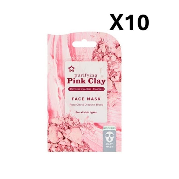 Superdrug Pink Clay Face Mask x10 Bundle