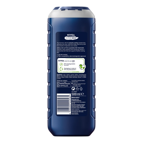 Nivea Men Cool Kick 5In1 Shower Gel 500Ml