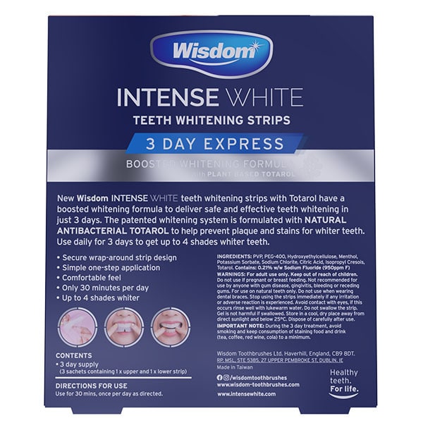 WISDOM INTENSE WHITE 3DAY EXPRESS STRIPS