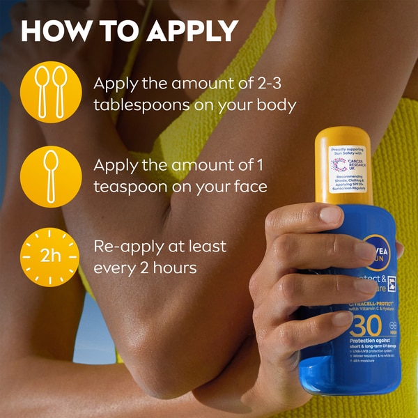 NIVEA SUN Suncream Spray Protect & Moisture SPF30 200ml