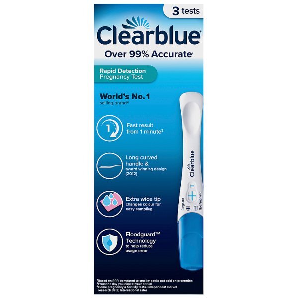 Clearblue Visual Rapid Detection Pregnancy Test - 3 Tests