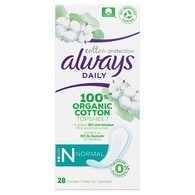 Always Dailies Cotton Protection Panty Liners Normal X 28