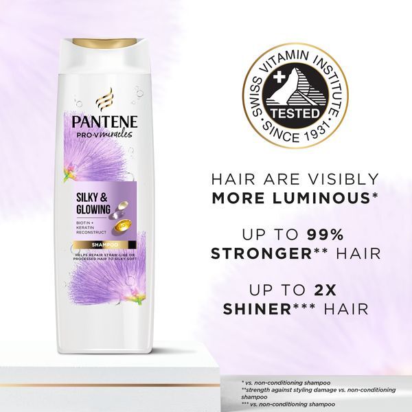 Pantene Miracles Silky & Glowing Biotin Hair Shampoo, 400ml