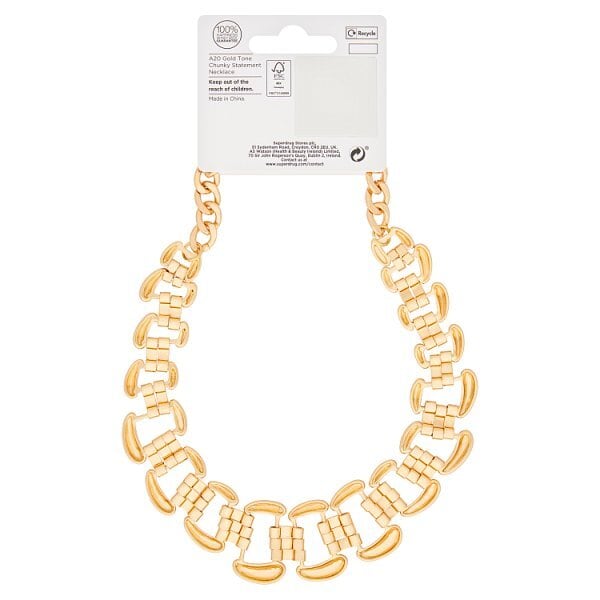 Superdrug Gold Tone Chunky Statement Necklace