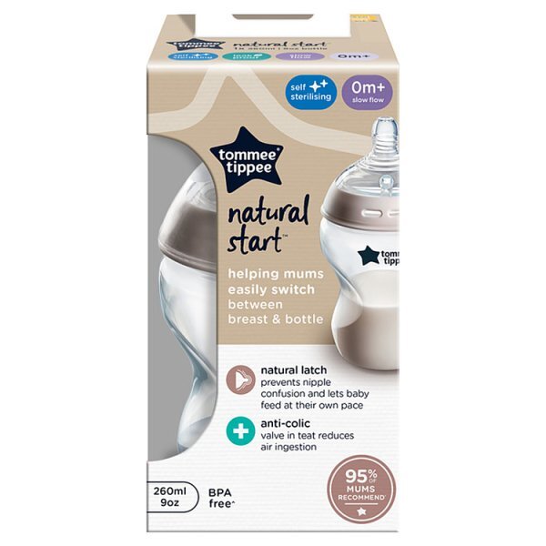 Tommee Tippee Closer To Nature Bottle, 1X 260Ml, Clear