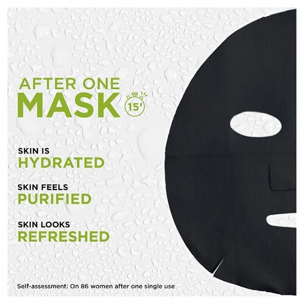 DNR Garnier AHA BHA Charcoal Mattifying Serum Sheet Mask for Oily Skin