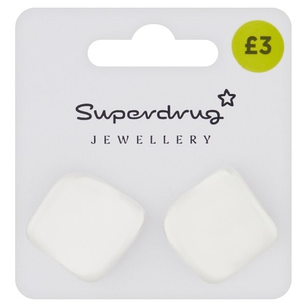 Superdrug Silver Tone Square Stud Earrings