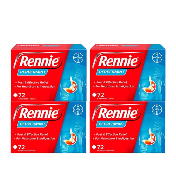 Rennie Peppermint 72 Tablets Bundle x4