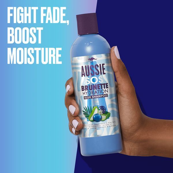 Aussie Sos Brunette Hair Hydration Vegan Blue Shampoo 290Ml