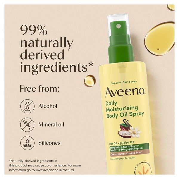 AVEENO Daily Moisturising Oil Spray Comforting Cocoa Vanilla 200ml